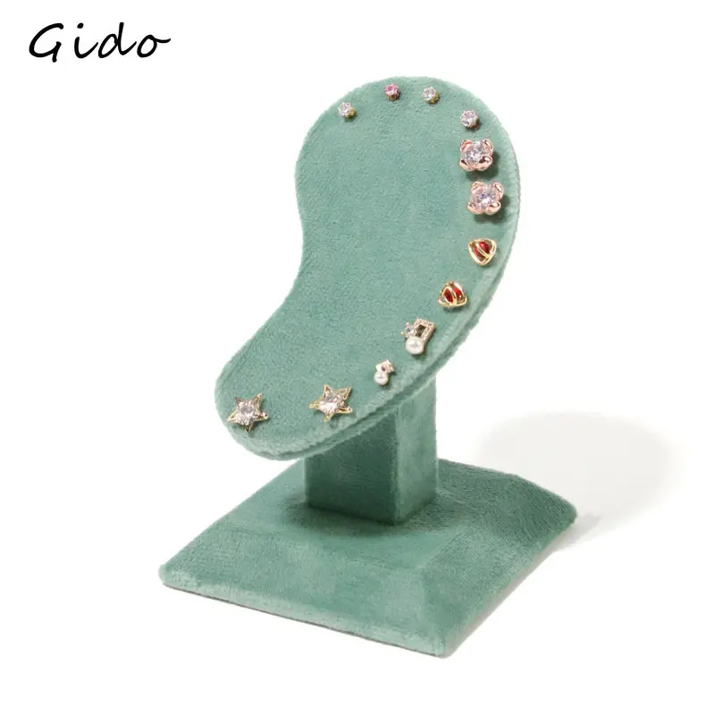 Jewelry Rack Green Flannelette Ear Rack Jewelry Shop Broadcast Room Window Display Props Earring Holder