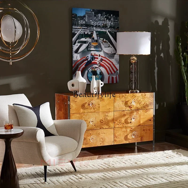 LJY * خزانة جانبية لغرفة المعيشة وغرفة الطعام ذات ستة أدراج عالية القيمة