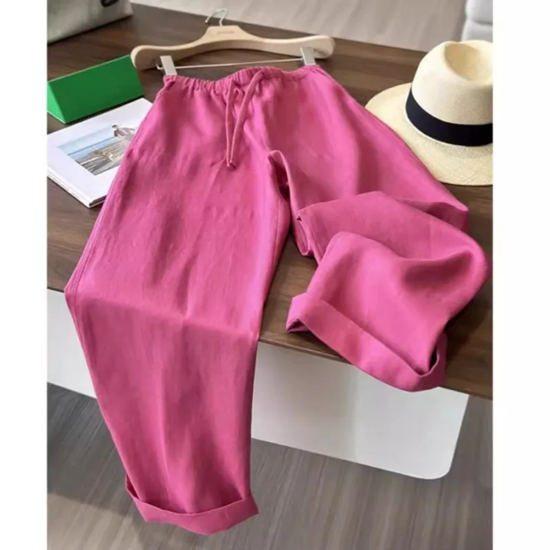 New Summer Linen Straight Wide-leg Pants for Women