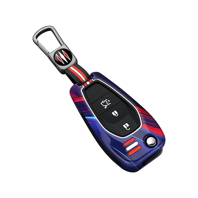 Racing Style Car Key Cover Case For Chevrolet Cruze Malibu Sonic Flip Folding Key Protector Shell With Keychain