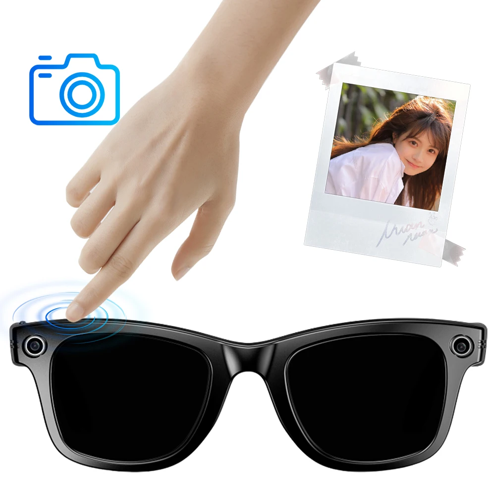 Smart Glasses AI Intelligent Photography 800W Bluetooth Glasses 32gb Storage Anti-Shake Smart Sunglasses For Travel Meetings Use