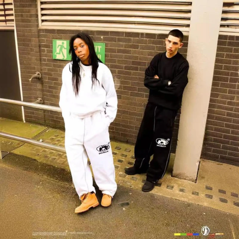 

Мужские спортивные штаны с вышитыми надписями, мужские брюки с эластичной резинкой на флисовой подкладке, уличные спортивные джоггеры для мужчин