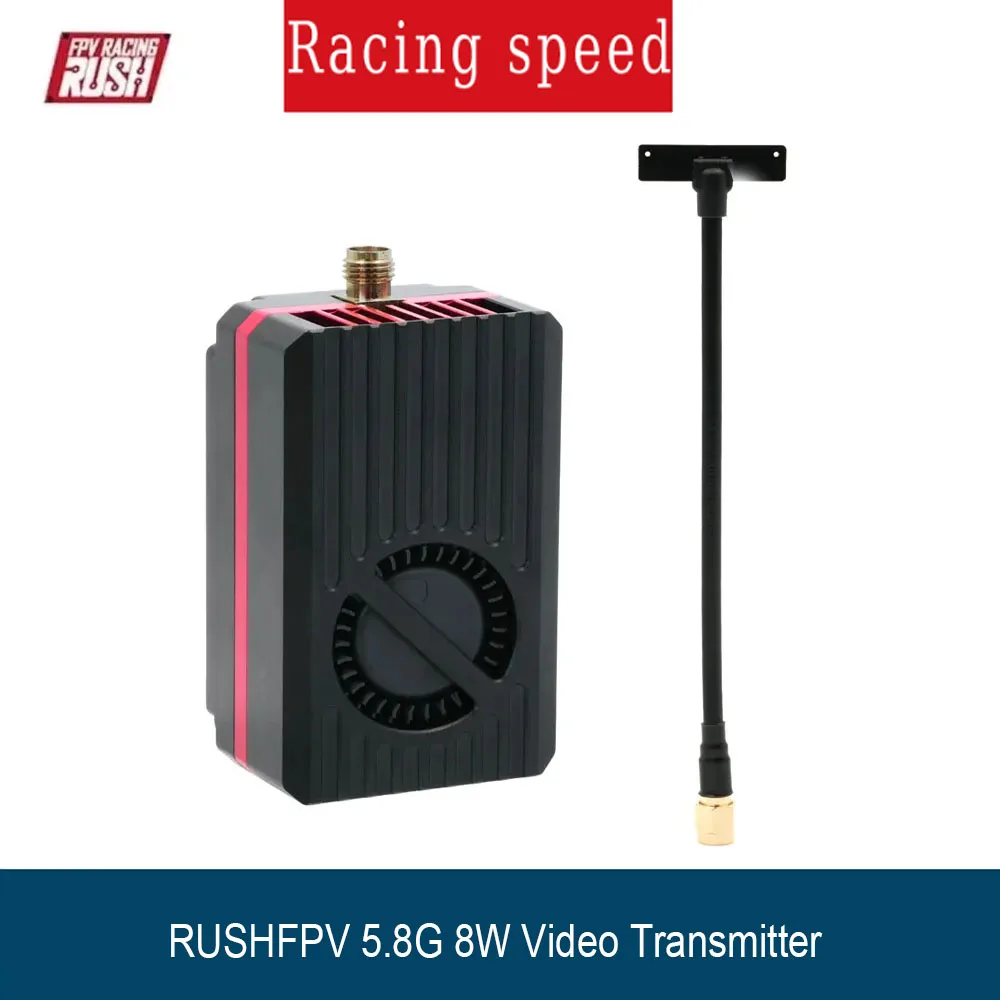 

RUSHFPV 5.8G 8W Video Transmitter 4900-6000MHz Linear Polarized Omni Antenna FPV Video Transmitter for RC FPV Long Range Drone