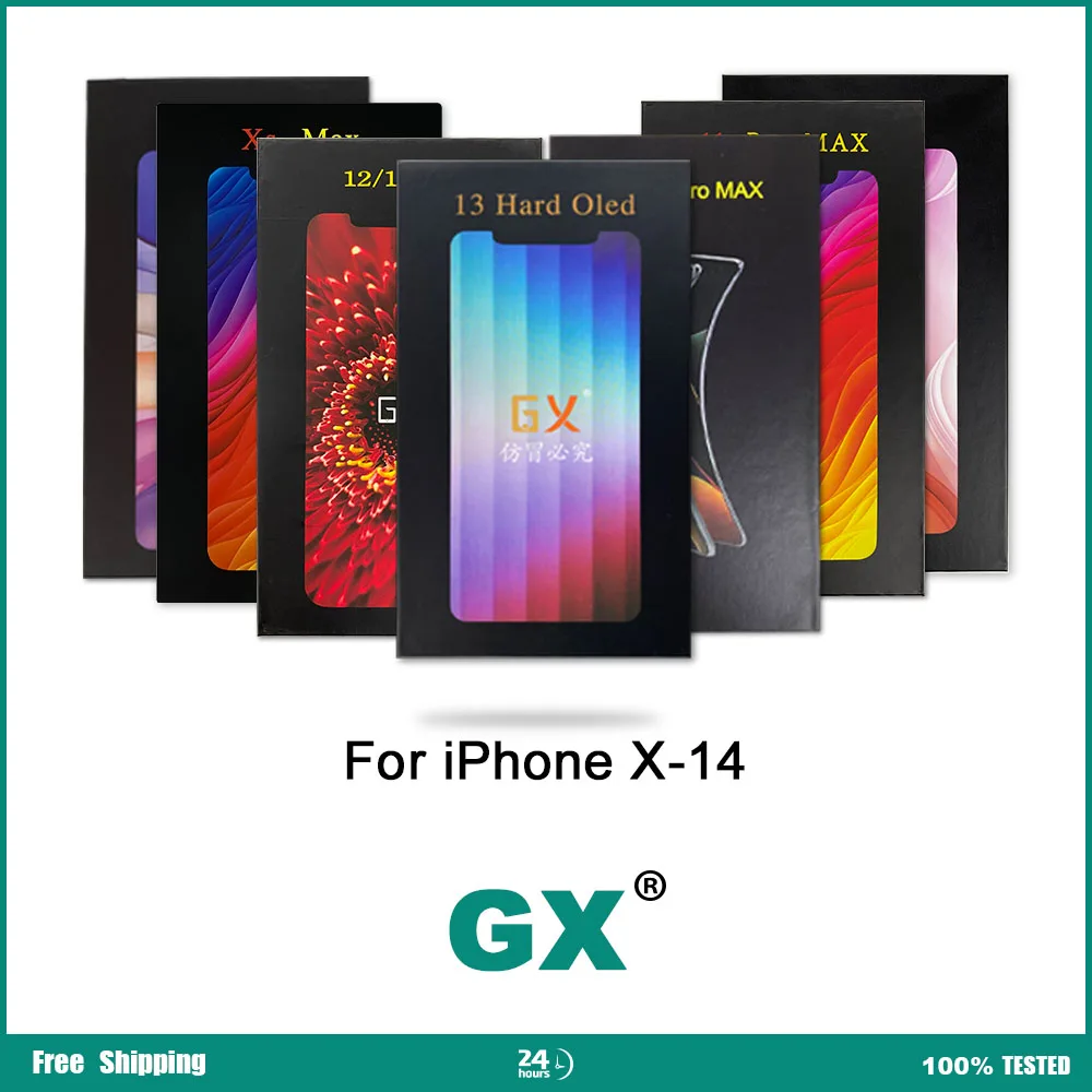 GX LCD Display For iPhone X XS XR 11 11ProMax 12 12Pro 12pro Max 13 Touch Screen Digitizer Assembly Support True Tone