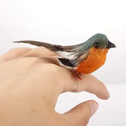 Robin Birds Decoration Artificial Figurines Feather Bird Craft Ornament Simulation Outdoor Garden Ornaments Decoration