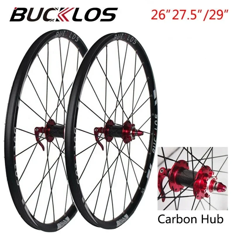 Bicycle Wheelset Mountain Bike Carbon Hub Clincher Tyre Rim Disc Brake Wheel Set 26\