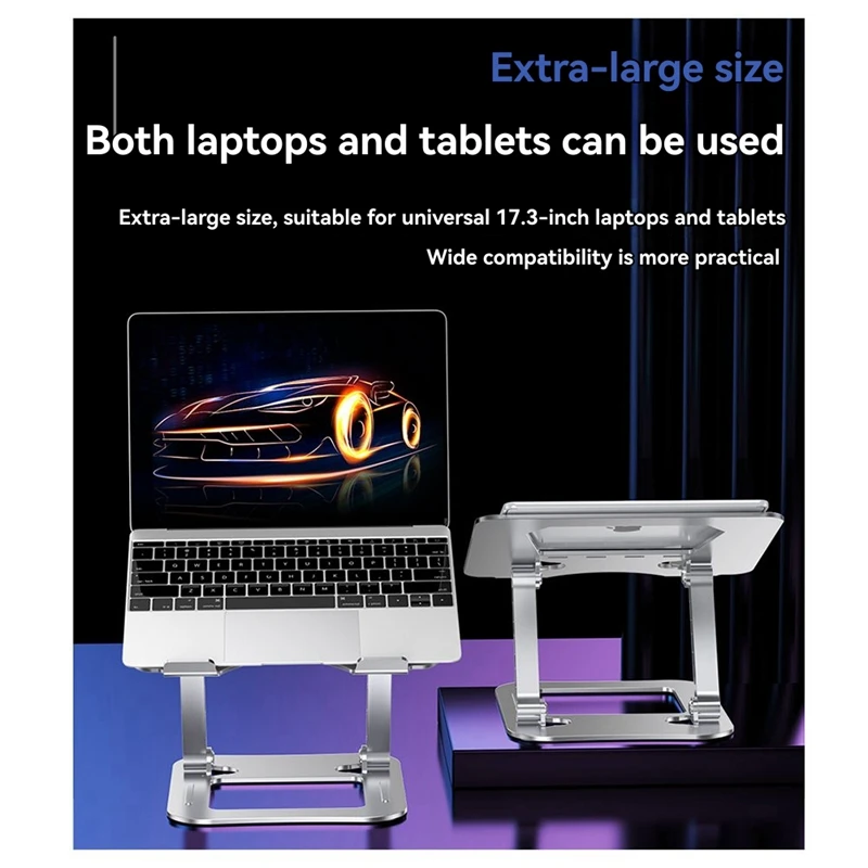 

Alloy Steel Laptop Stand Foldable Lift Laptop Cooling Base Ergonomics Light and Handy Design Computer Accessories Grey-ABVP