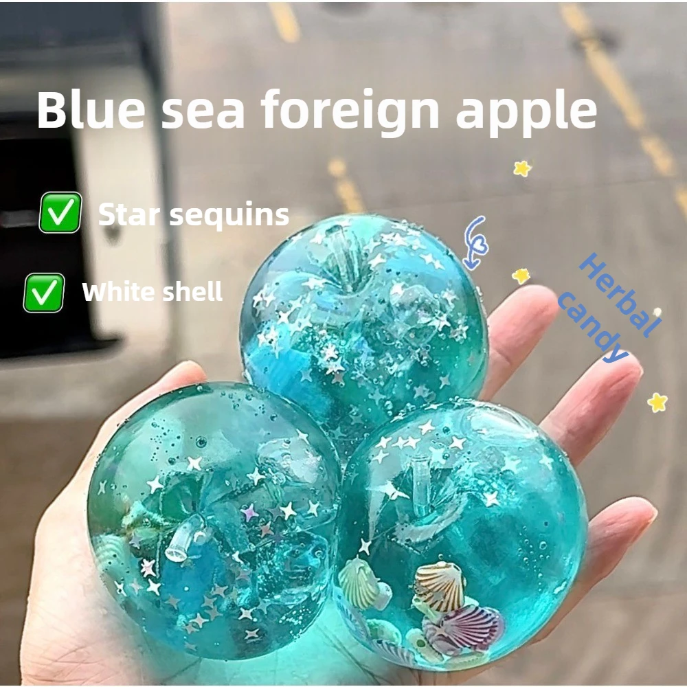 Taba Squishy Blue Ocean Apples Stress Balls Sensory Fidget Toy Slow Rise Squishy Toys for Kids and Adults Squeeze Relax Gift