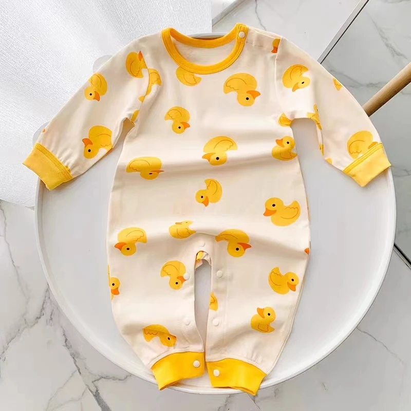 Baby Girl Cotton Long Sleeve Baby Newborn Jumpsuit Pajama Autumn Boy Jumpsuit Clothes Outfit Set Winter Romper