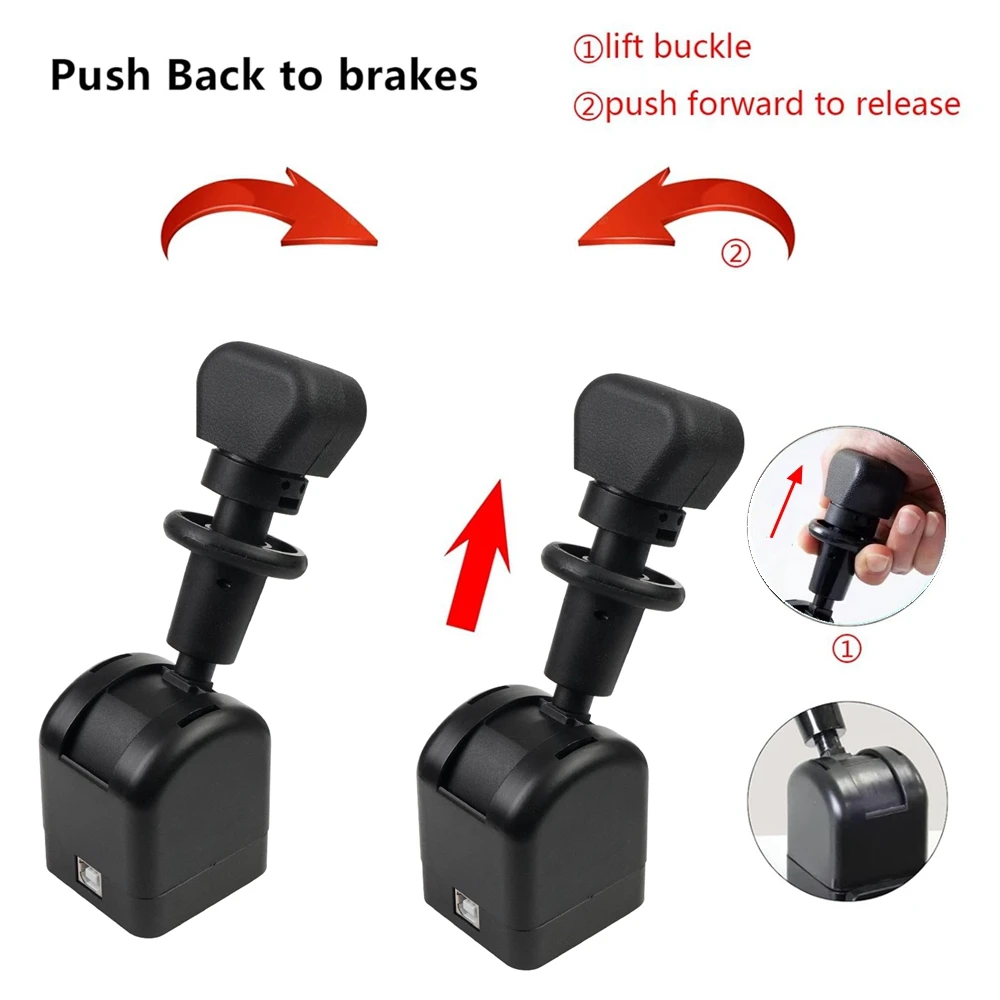 PC USB Handbrake For Logitech G27 G29 G923 Thrustmaster T300 For ETS2 American/European Truck Sim Racing Games Hand Brake Black