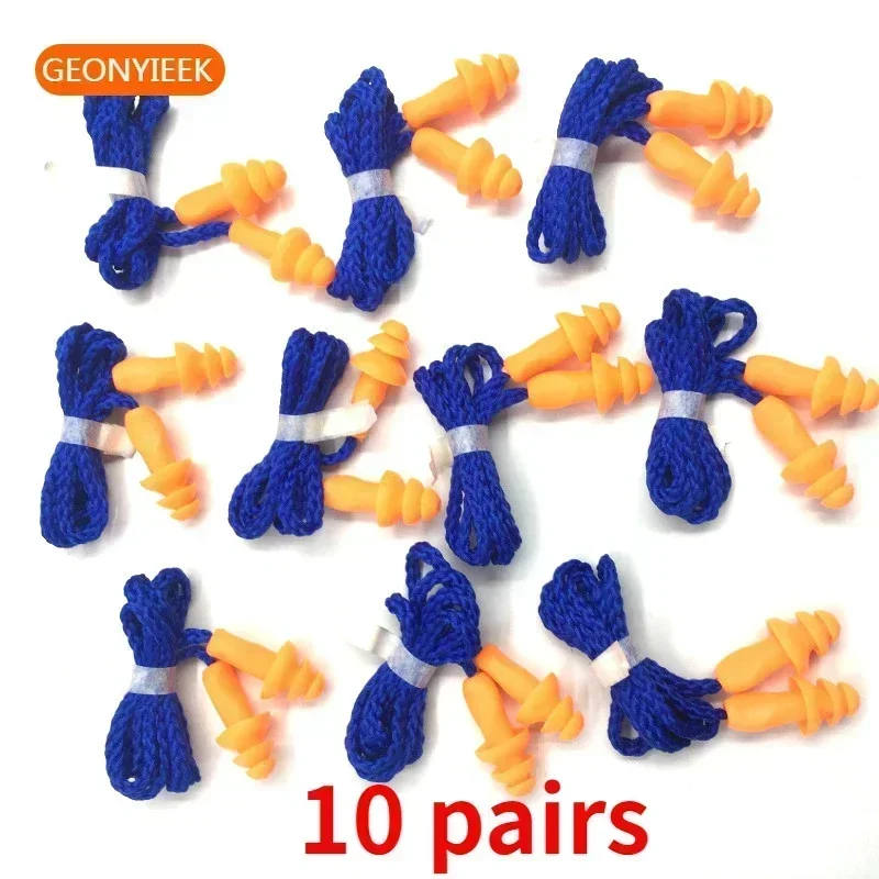 10 Pairs Comfort Soft Foam Ear Plugs Tapered Travel Sleep Noise Reduction Prevention Earplugs Sound Insulation Ear Protection