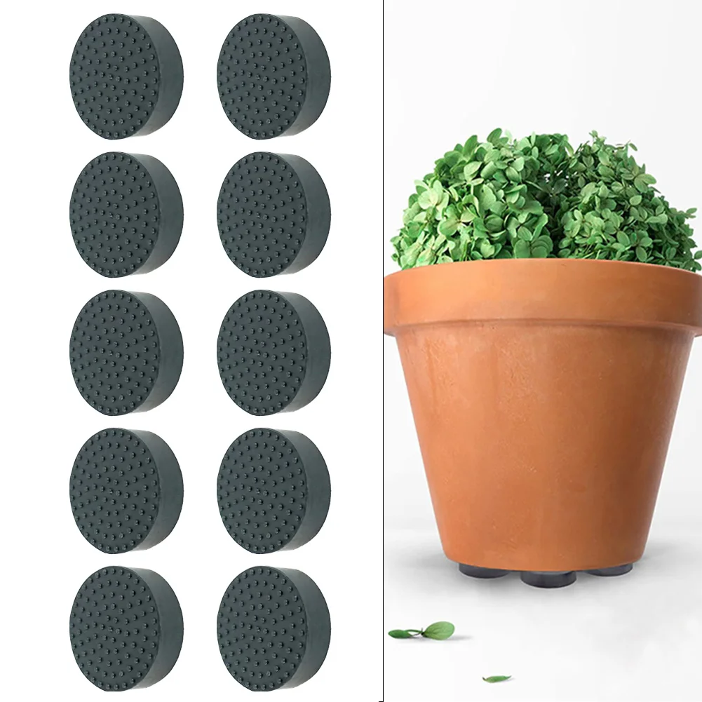 10 Pcs Flower Pot Feet Risers Natural Rubber Mat Invisible Plant S Home Garden Accessories Pad 48*14mm