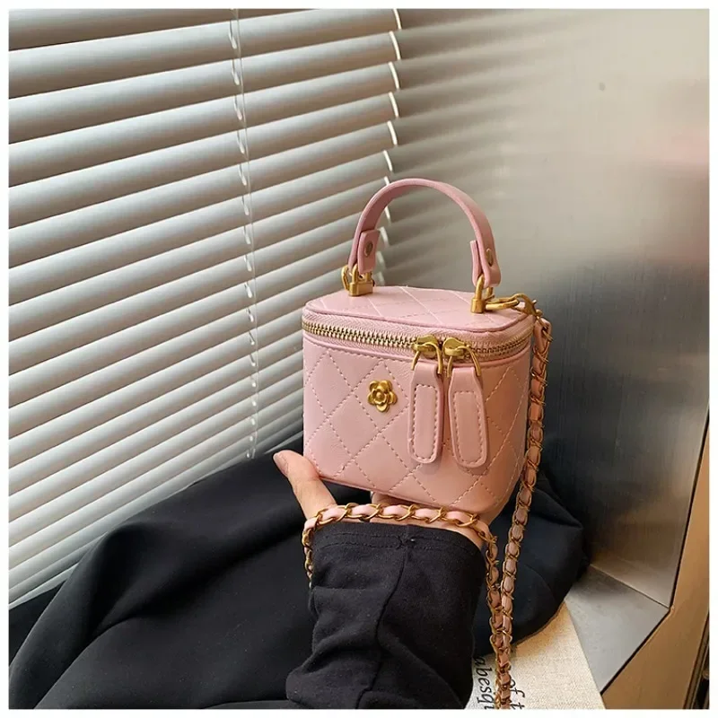 Mini Square Chains Handbag Thread Crossbody Bags Designer Box Bag with Short Handle Ladies High Quality Luxury Top-handle Bag