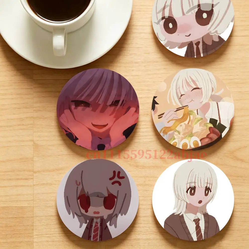 S-Saihate Station T-Tatsunami Shion Heat-Resistant Pine Coasters Lightweight Sturdy for All Drinkware Easy to Clean