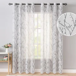 Modern Print Tree Branches Sheer Curtains in the Living Room Bedroom Kids Room Tulle Kitchen Window Treatment Drapes