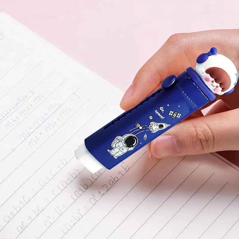 Sliding Retractable Eraser | Cute Pattern Retractable Eraser Pen | Sliding Erasers Eraser Stick Click Erasers Retractable for St