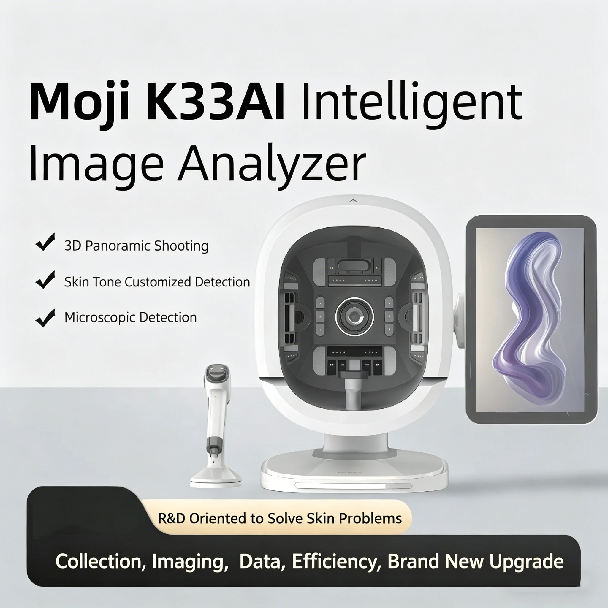 Moji K33 Three Camera Skin Detector Facial Scalp AI Intelligent Analysis 3D Detection Beauty Salon Facial Diagnosis Instrument