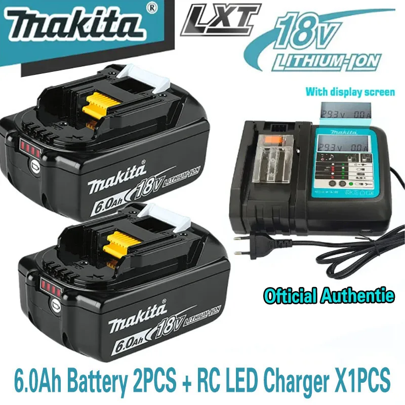 

100% Genuine Makita 18V 6000mAh Rechargeable Power Tools Battery makita with LED Li-ion Replacement BL1860B BL1860 BL1850 LXT400