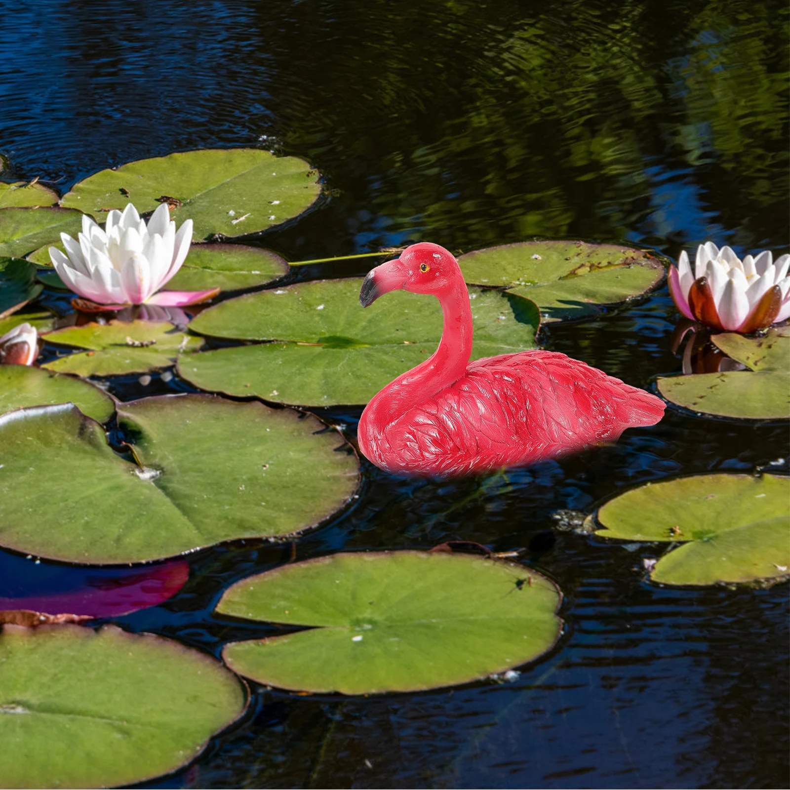 

Floating Water Flamingo Figurine Decor Fish Tank Resin Sculpture Home Office Delicate Aquarium Decor Garden Statue