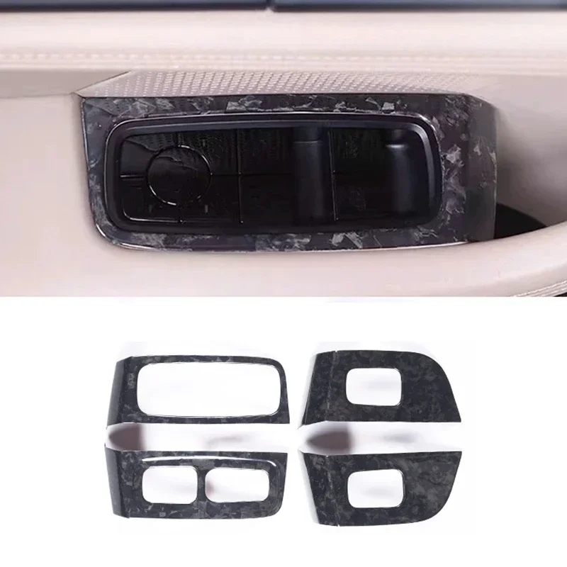 For Porsche Taycan Real Dry Carbon Fiber 2019-2022 Interior Decoration Window Regulator Frame Cover Modification Accessories