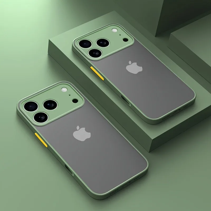 Luxuriöse, durchscheinende Panzer-Handyhülle für iPhone 17 16 15 14 18 Pro Max, 18Pro 17Pro, stoßfeste Bumper-Hüllen für iPhone 17 Pro Max, matte Abdeckung