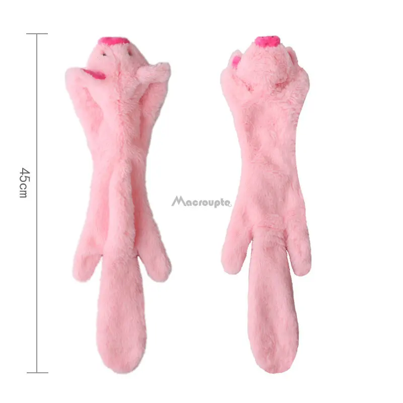 2022 New cute plush toys squeak pet wolf rabbit animal plush toy dog chew squeaky whistling involved squirrel dog toys