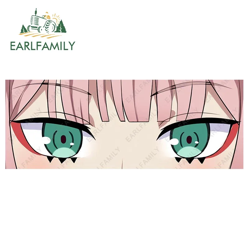 

EARLFAMILY 15cm x 5.6cm Anime Zero two Eyes Slap Car Sticker Vinyl Decal JDM Classic Peek Girl Stickers Car Accessories