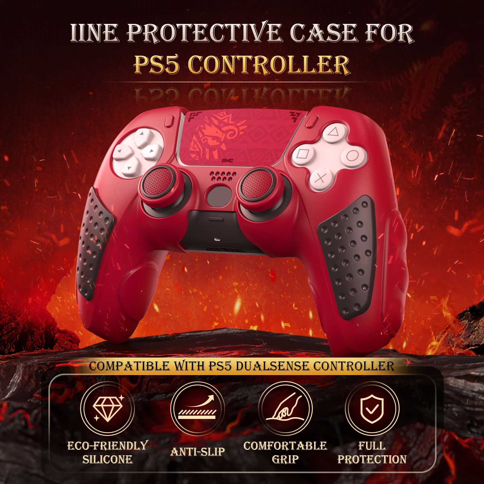 IINE PROTECTIVE CASE FOR PS5 CONTROLLER / Eco-friendly Silicone & Anti-slip &Comfortable Grip &Full Protection