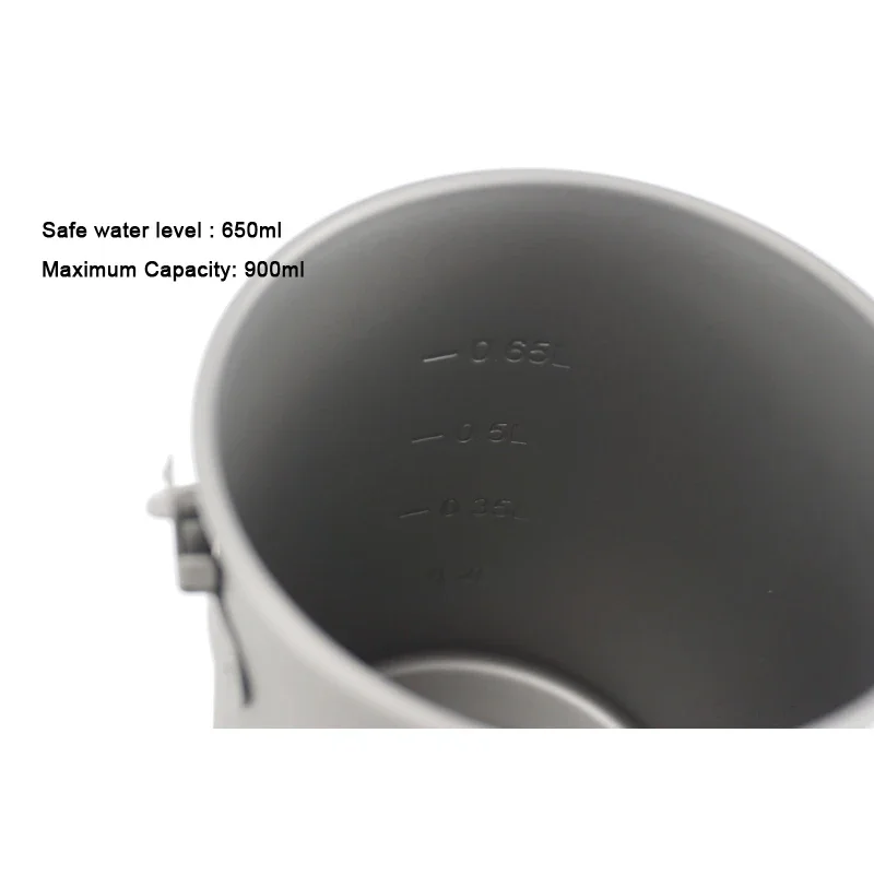 APG 0.9LTitanium Hanging Cup Water Cup Mug Cooking Pot Outdoor Camping Cookware Set Kitchen Tableware