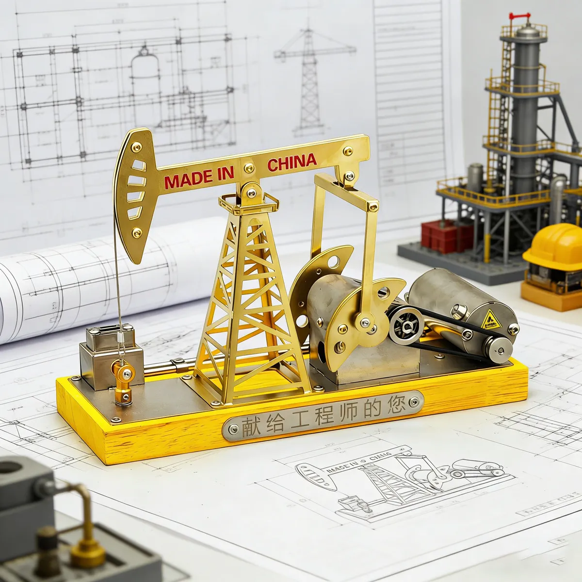 Metal Walking Beam Beam Pumping Unit Nodding Donkey Oil Extractor Model Dynamic Mechanical Model