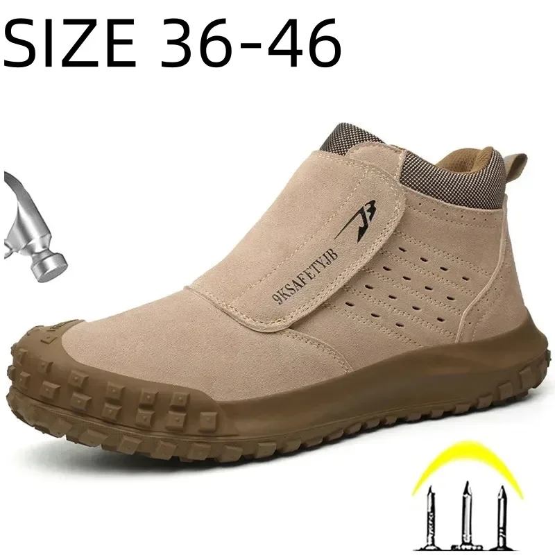 New Men Safety Boots Anti Scald Welding Security Shoes Anti-smash Anti-puncture Indestructible Steel Toe Men Sneakers Size 36-46