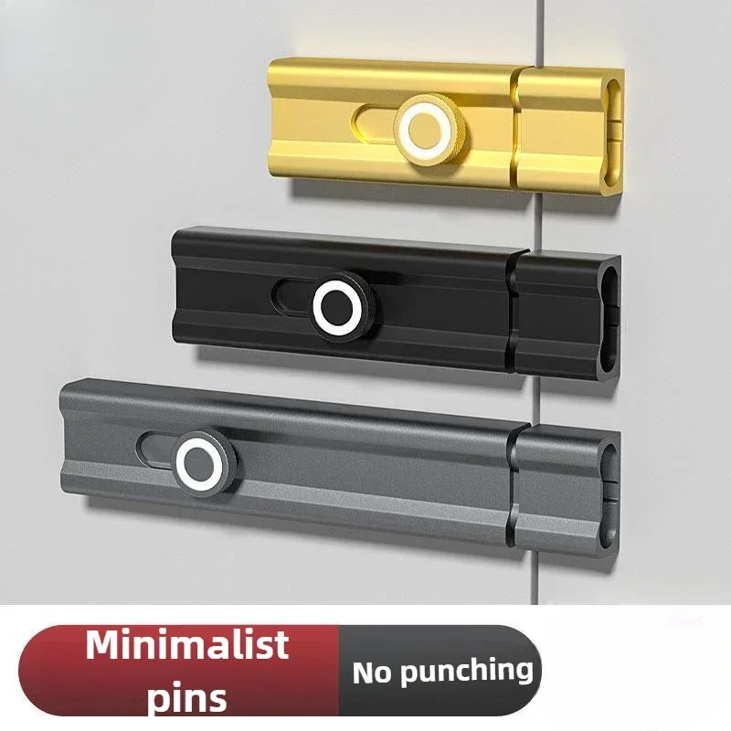 New 2026 Door Lock No Punching Simple Door Lock Window Anti-lock with Luminous Light Left Right Open American Ball Lock Bedroom