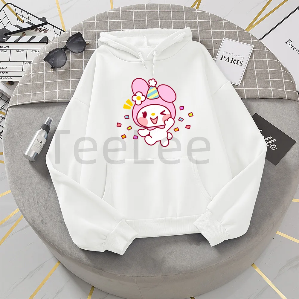 Pink Hoodie Women Streetwear My Melody Pullover Sweatshirt Anime Unisex Kawaii Clothes Spring Harajuku White Women Hoodies