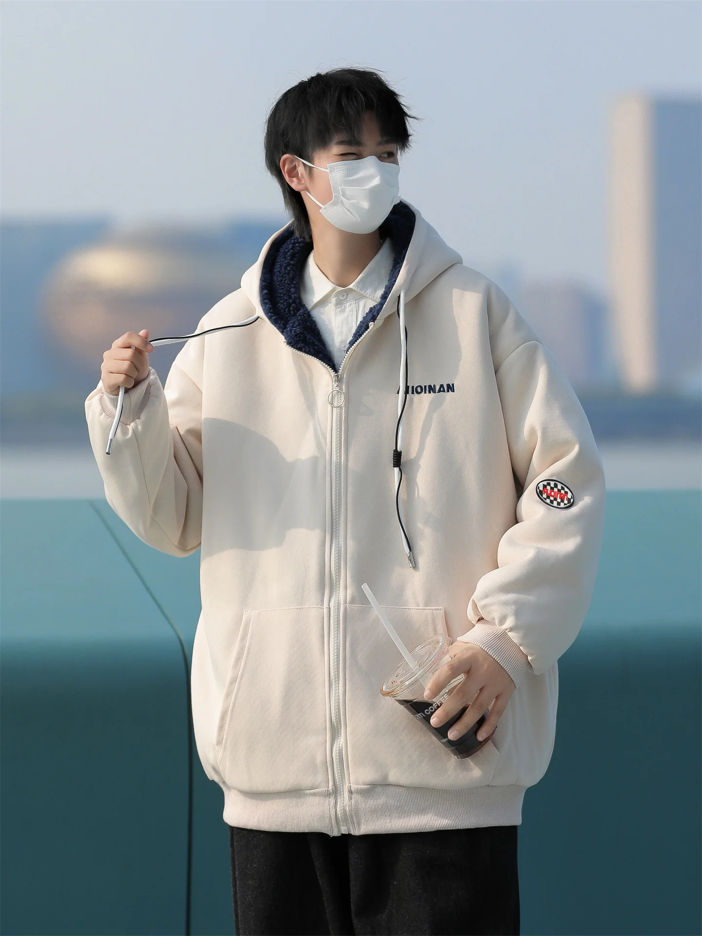 

Мужская зимняя утепленная куртка из хлопка с начесом, спортивная теплая куртка с капюшоном, молодежная повседневная модная верхняя одежда для подростков