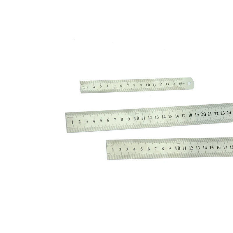 Stainless Hardened Steel Straight Ruler 15/20/30/50CM Student Rulers Measure Office & School Stationery
