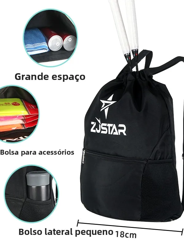 zjstar-新しいダブルショルダーバドミントンラケットバッグスポーツギアトラベルバックパック軽量耐久性のあるバドミントン用品バッグ