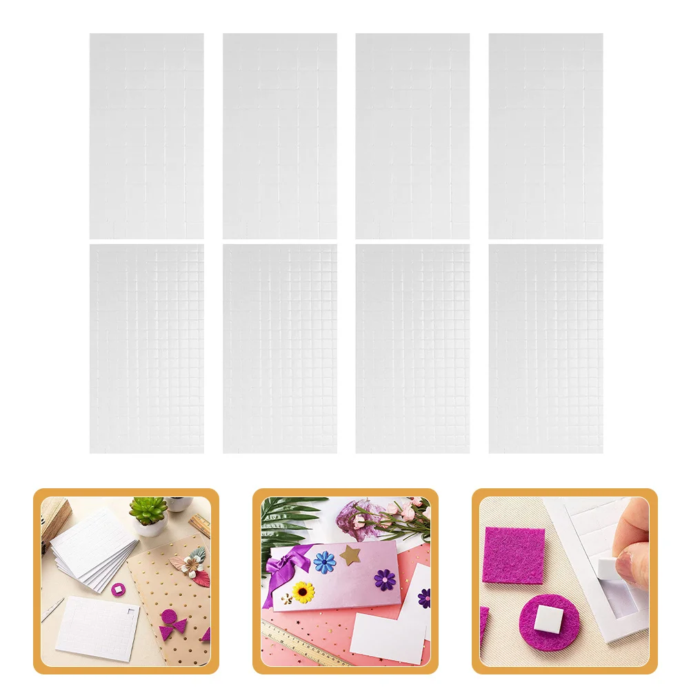 

8 Sheets Adhesive Foam Squares Double Sided Eva Foam Tape for Crafts Balloon Scrapbook Card Making Adhesive Dots