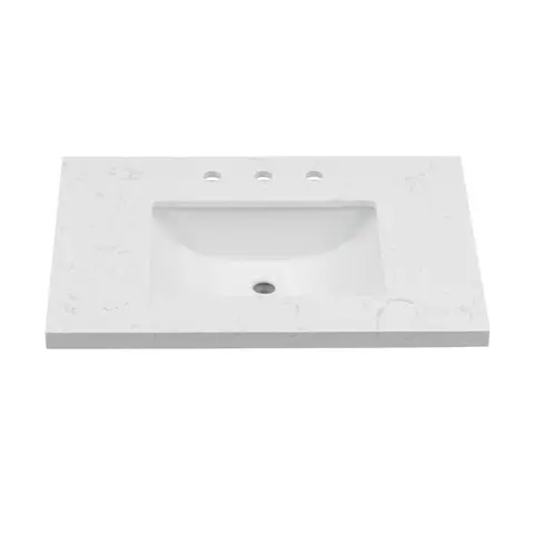 31'' Bathroom Vanity with Undermount Sink, Solid Wood Vanity Base with Soft-Close Hinges, Tool-Free Assembly Freestanding Cabinet, White