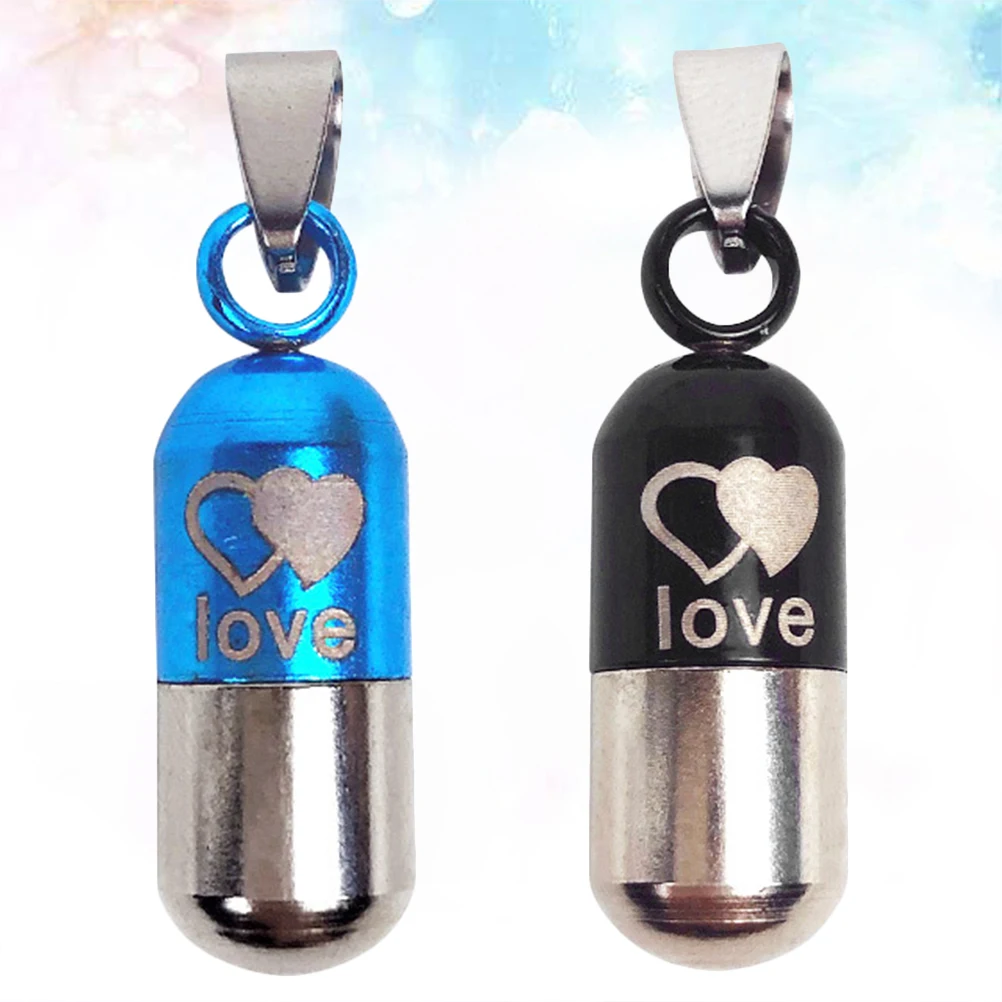 

2Pcs Identity Address Storage Bottle Pet Supplies AntiLost Pendant Collar Hanging Durable Lightweight Pet Dog Tags