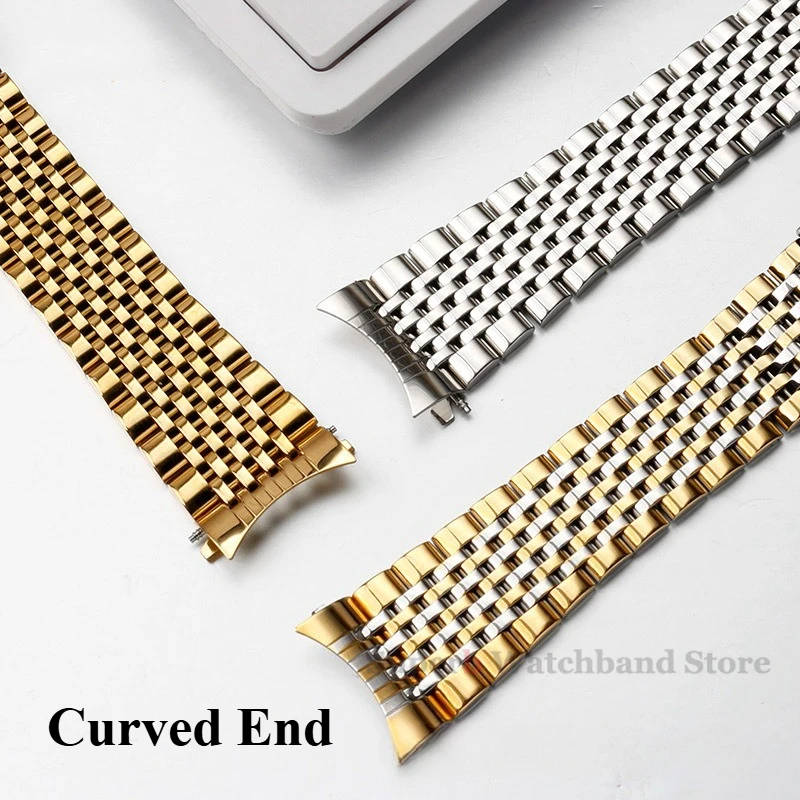 نهاية منحنية الصلبة الفولاذ المقاوم للصدأ الساعات لأوميغا ساماستر Speedmaster 18 مللي متر 19 مللي متر 20 مللي متر رجال الأعمال استبدال حزام