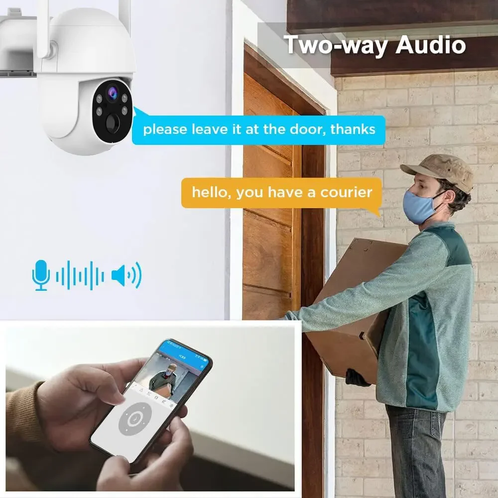 Tuya Solar 4G Security Camera with Lifetime Data 5MP Full Color Night VisionPTZ PIR Detection IP66 Waterproof (wireless Outdoor)