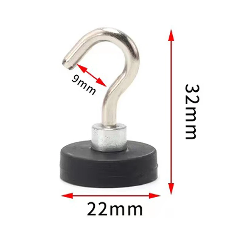 Rubber Wrap Hook Magnet Encapsulated Hanging Ring Strong Magnetic Magnet Not Hurt The Car Paint Fixed Tent Base tool 66mm 20KG