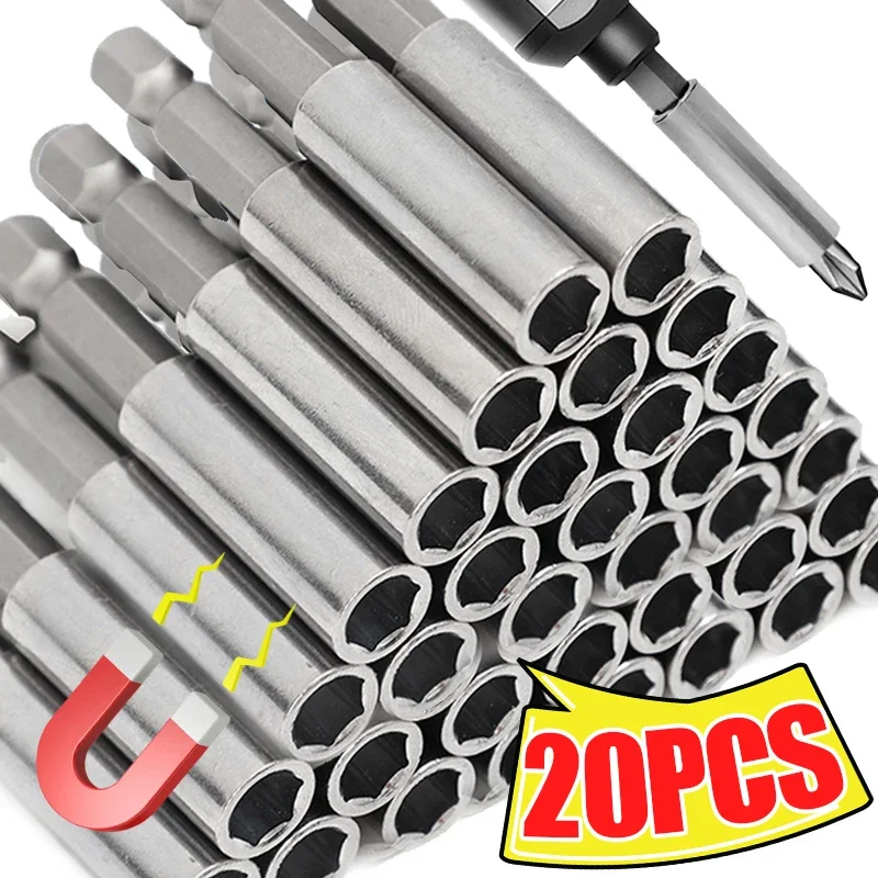 1/20PCS Magnetic Screwdriver Extension Hexagonal Handle Extended Carbon Steel Connecting Rod Screwdriver Bit Holder Power Tool