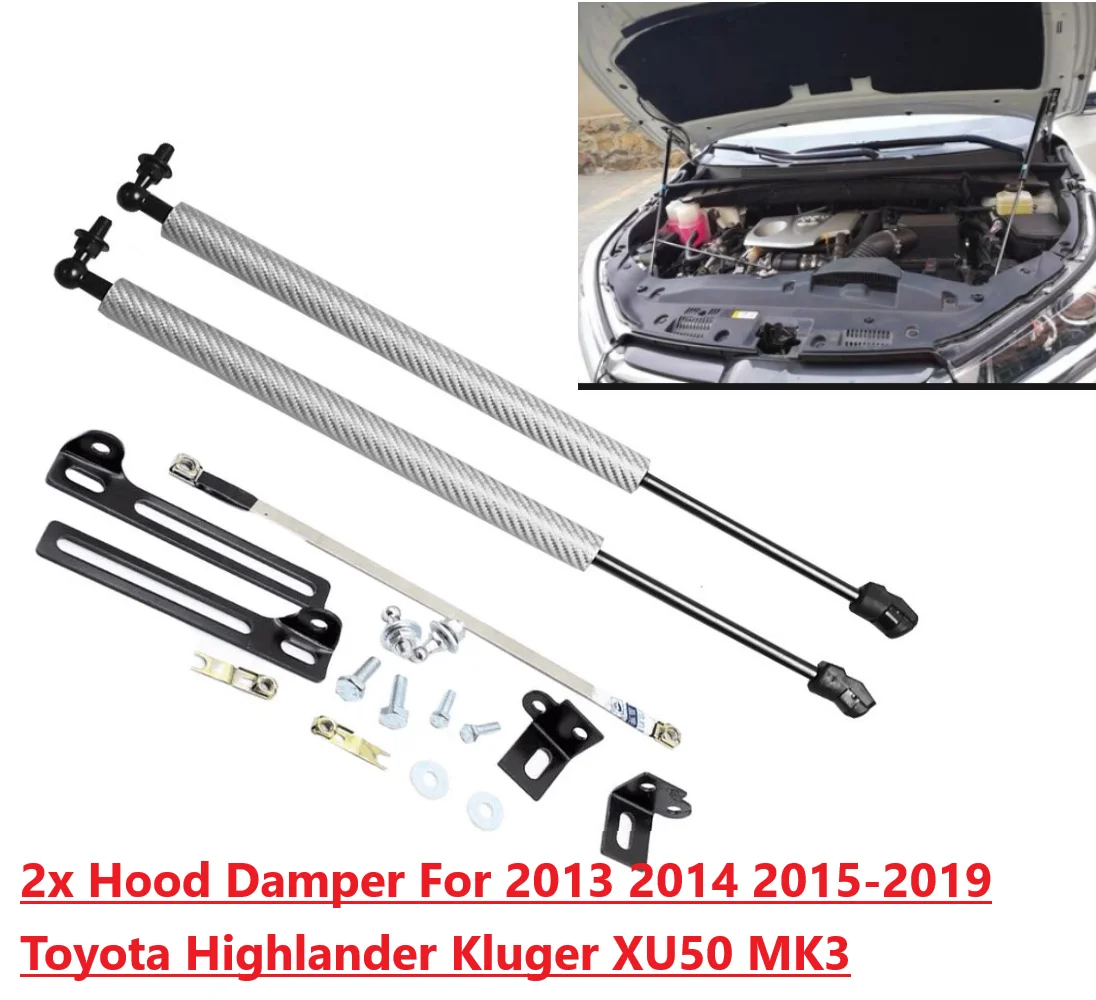 

2x Hood Damper For 2013-2019 Toyota Highlander Kluger XU50 MK3 Front Bonnet Modify Gas Struts Lift Support Shock Absorber Piston