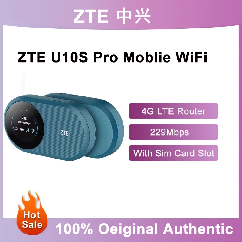 

ZTE U10S Pro 4G LTE Router 229Mbps Unlocked Mobile WiFi Mini Outdoor Modem Hotspot Pocket With Sim Card Slot 3000mAh Batter