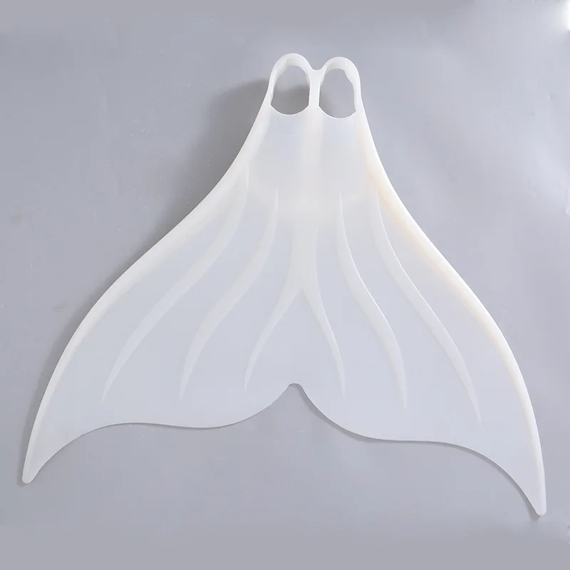 White Silicone Monofin Mermaid Fins Single Fins Adult Free Diving Swimming Diving Training Mermaid Tail Short Fins