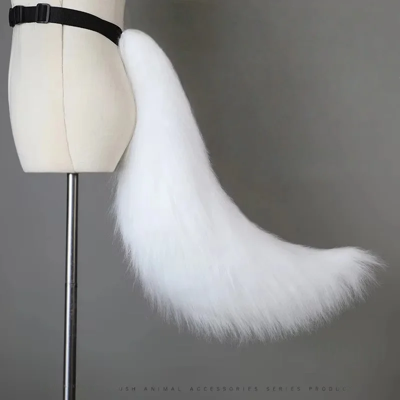 2025 Nuovo fatto a mano colorato sfumato orecchie di gatto fascia cintura regolabile coda di volpe Halloween Cosplay animale lupo puntelli