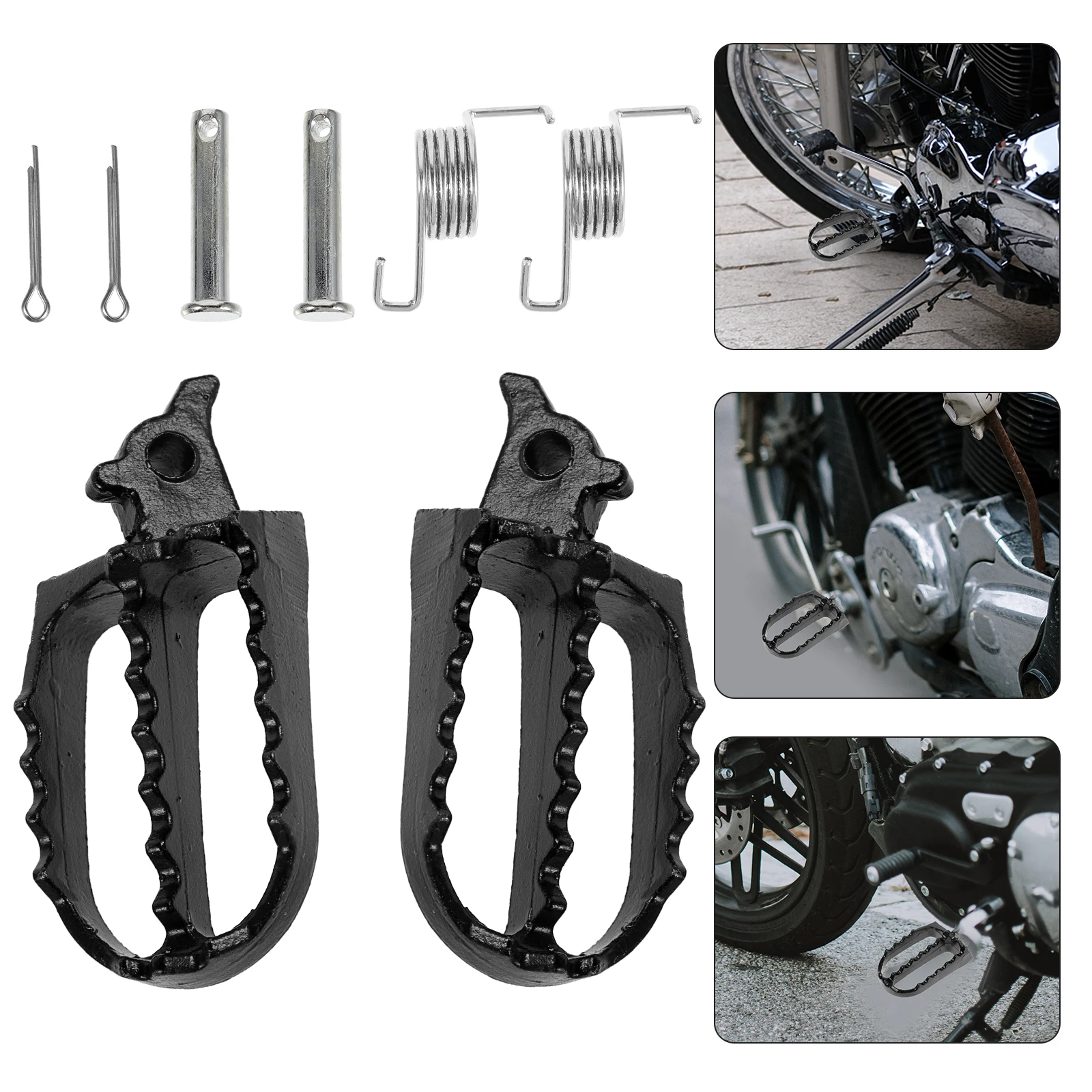 

Dirt Bike Pegs Black Front Foot Rest Iron Pegs Non Slip Surface Motorcycle Accessories Off Road Motorcycle Floorboards Parts