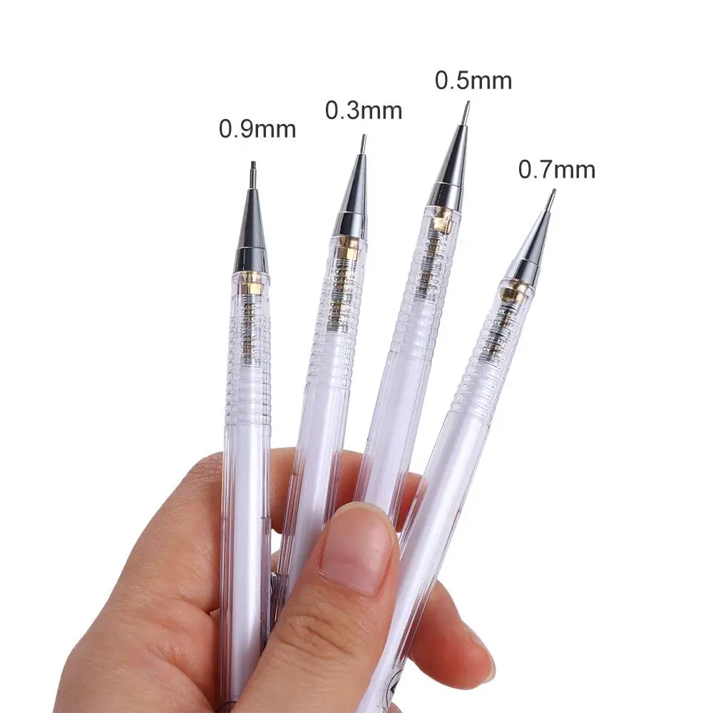 Fournitures 0.3 0.5 0.7 0.9mm écriture Transparent Art peinture crayon automatique crayon mécanique crayon de propulsion crayon mobile