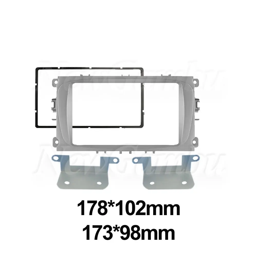 Car Fascia For Ford Focus II Mondeo Kuga S-Max C-Max Galaxy Frame Double 2 Din Android Screen Dash Panel Trim Console Bezel